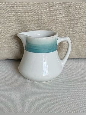 Vintage Mayer China Teal Fade Ombre Restaurant Ware Creamer Pitcher MCM